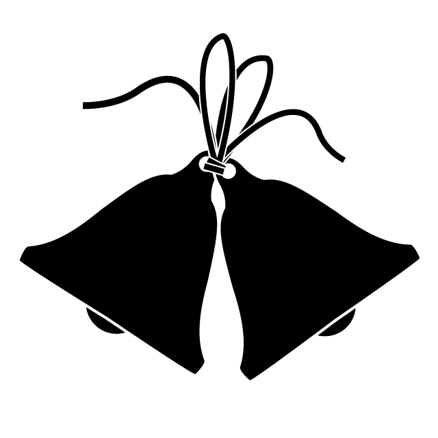ベル｜チャペル｜鐘｜祝福 - シンプル / クリップアート / アイコン / イラスト / 無料 / 白黒 / 二色 / PNG形式：背景透明