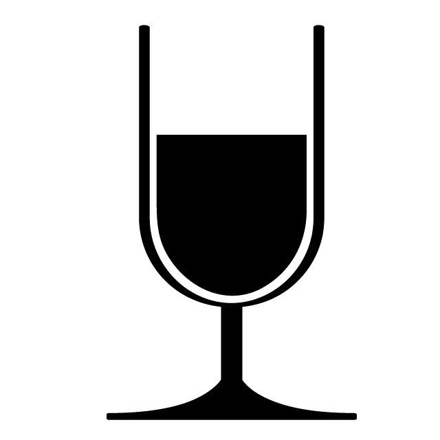ワイン｜マーク｜シンボル｜酒 - シンプル / クリップアート / アイコン / イラスト / 無料 / 白黒 / 二色 / PNG形式：背景透明