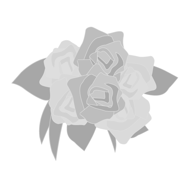 ブーケ｜花束｜バラ｜結婚 - シンプル / クリップアート / アイコン / イラスト / 無料 / 白黒 / 二色 / PNG形式：背景透明