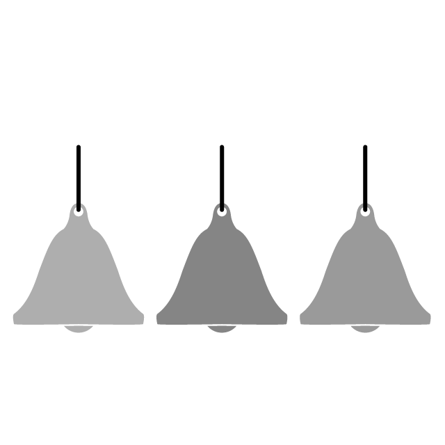 ベル｜カラフル｜鐘｜音 - シンプル / クリップアート / アイコン / イラスト / 無料 / 白黒 / 二色 / PNG形式：背景透明