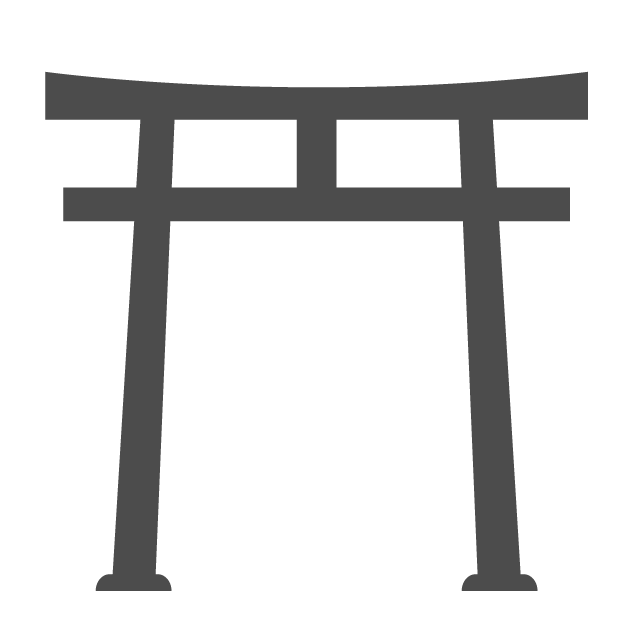 鳥居｜神社｜赤｜歴史 - シンプル / クリップアート / アイコン / イラスト / 無料 / 白黒 / 二色 / PNG形式：背景透明