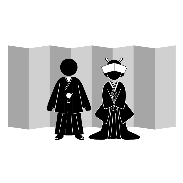 金屏風｜結婚式｜披露宴｜和式 - シンプル / クリップアート / アイコン / イラスト / 無料 / 白黒 / 二色 / PNG形式：背景透明