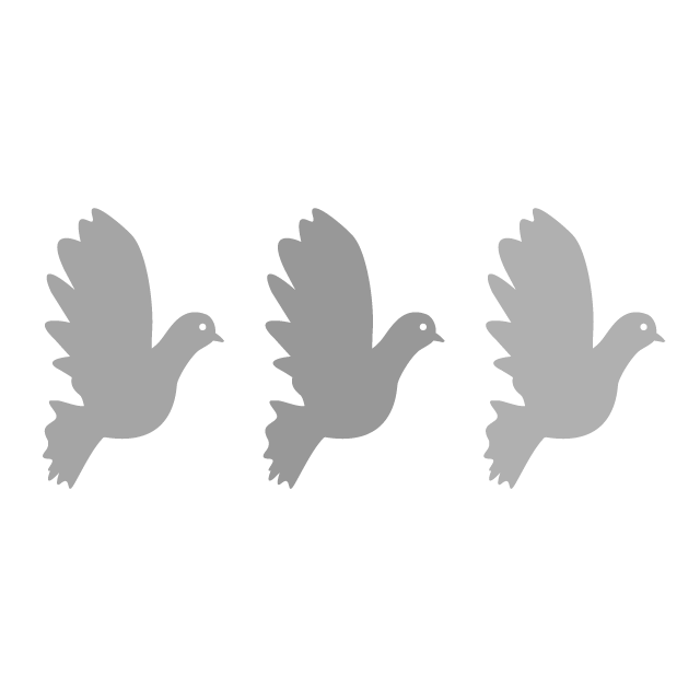 ハト｜鳩｜鳥｜マーク - シンプル / クリップアート / アイコン / イラスト / 無料 / 白黒 / 二色 / PNG形式：背景透明