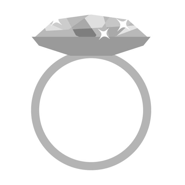 結婚指輪｜記念日｜婚約｜プロポーズ - シンプル / クリップアート / アイコン / イラスト / 無料 / 白黒 / 二色 / PNG形式：背景透明