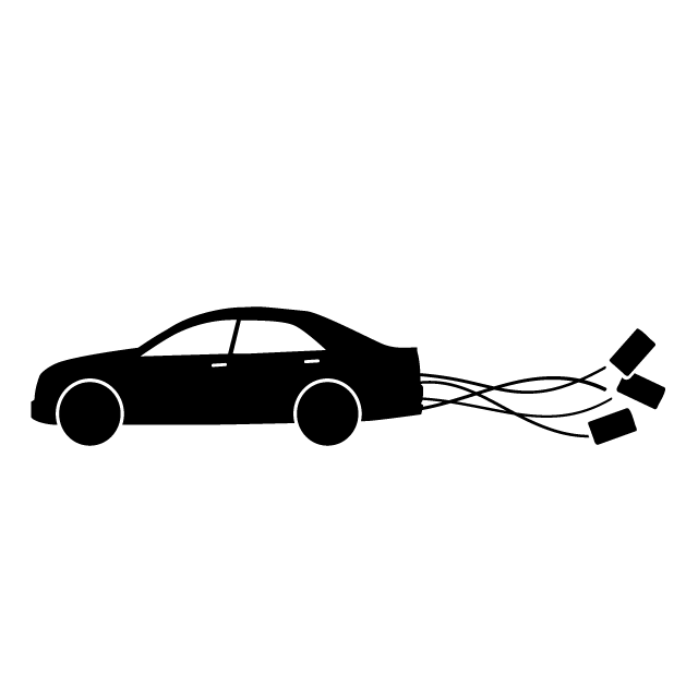 結婚式｜車｜缶｜旅立ち - シンプル / クリップアート / アイコン / イラスト / 無料 / 白黒 / 二色 / PNG形式：背景透明