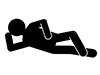 退屈な人 | 横になる人物 | ぼんやりする - 無料ピクトグラム｜白黒イラスト