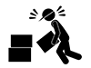 Busy Courier Brother | Carrying Luggage | Delivering-Free Pictograms | Black and White Illustrations