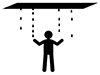 Water falls from the ceiling | Caused by people upstairs | Complaints-Free pictograms | Black and white illustrations
