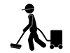 Cleaner | Clean | Clean-Free Pictograms | Black and White Illustrations