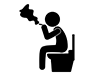 Sit on the toilet bowl and smoke | Toilet cigarettes | Break time-Free pictograms | Black and white illustrations