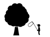 Insect catching boy | Summer vacation | Cicadas-Free pictograms | Black and white illustrations