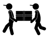 Moving worker's older brother | Moving service | Carrying luggage-Free pictograms | Black and white illustrations