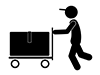 Delivering large packages | Takkyubin | Delivery staff-Free pictograms | Black and white illustrations