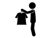 Put on clothes | Buy new clothes | Tomorrow's date outfits-free pictograms | black and white illustrations