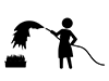 Gardening Watering-Free Pictograms | Black and White Illustrations