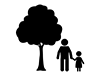 Walk with kids-free pictograms | black and white illustrations