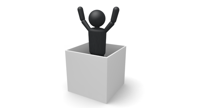 びっくり人間 - シンプル人物イラスト/人クリップアート/アイコン/黒色/ピクトグラム