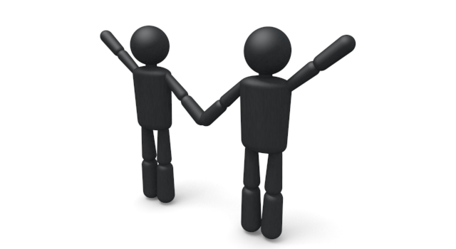 アピールする人 - シンプル人物イラスト/人クリップアート/アイコン/黒色/ピクトグラム