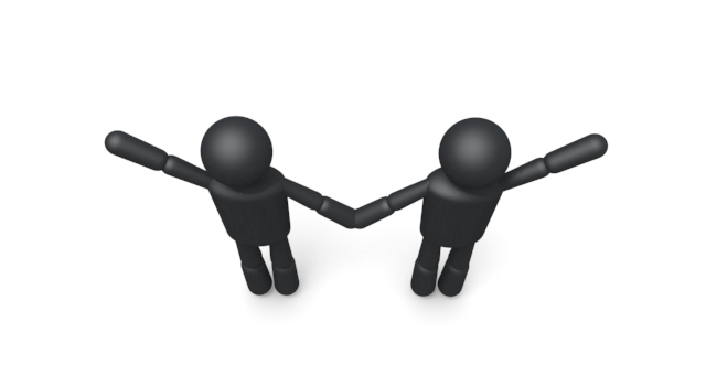 声援に応える - シンプル人物イラスト/人クリップアート/アイコン/黒色/ピクトグラム