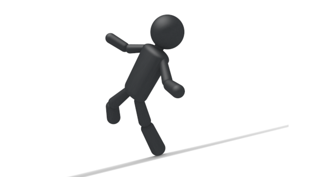 バランスをとる - シンプル人物イラスト/人クリップアート/アイコン/黒色/ピクトグラム