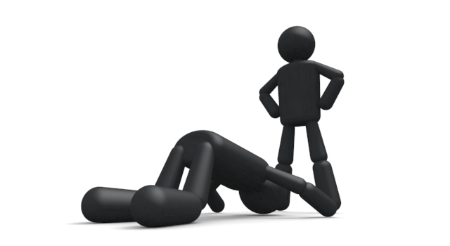 土下座して謝る - シンプル人物イラスト/人クリップアート/アイコン/黒色/ピクトグラム