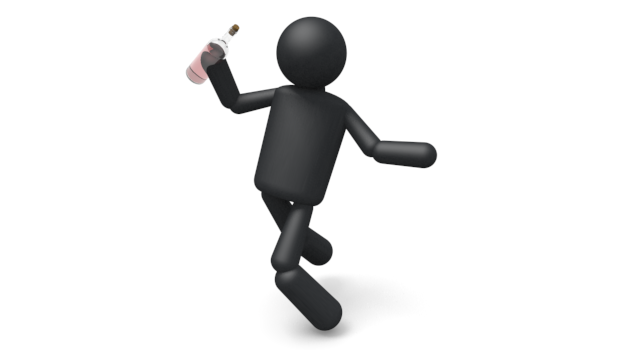 酩酊状態 - シンプル人物イラスト/人クリップアート/アイコン/黒色/ピクトグラム