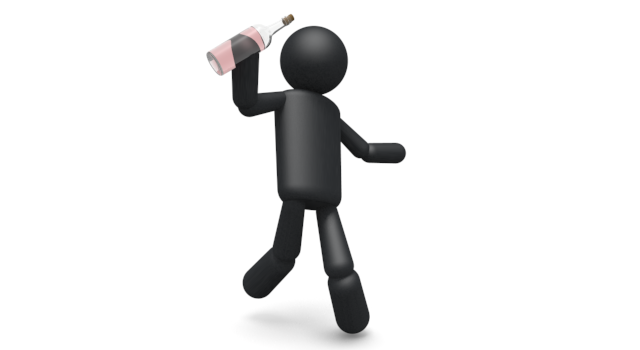 迷惑な酔っぱらい - シンプル人物イラスト/人クリップアート/アイコン/黒色/ピクトグラム