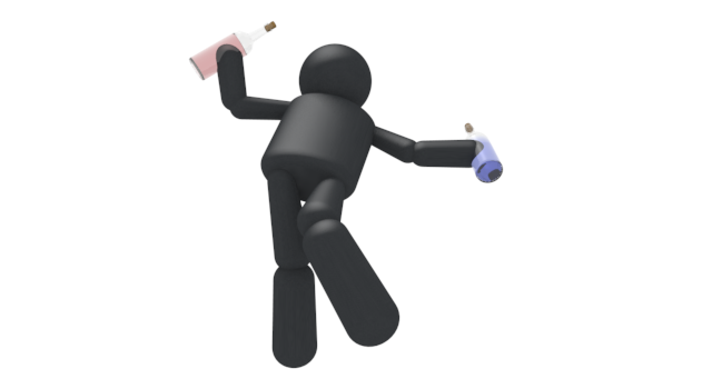 酒に酔う - シンプル人物イラスト/人クリップアート/アイコン/黒色/ピクトグラム