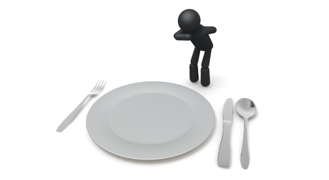 食器類/お皿/スプーン/ナイフ/フォーク - シンプル人物イラスト/人クリップアート/アイコン/黒色/ピクトグラム