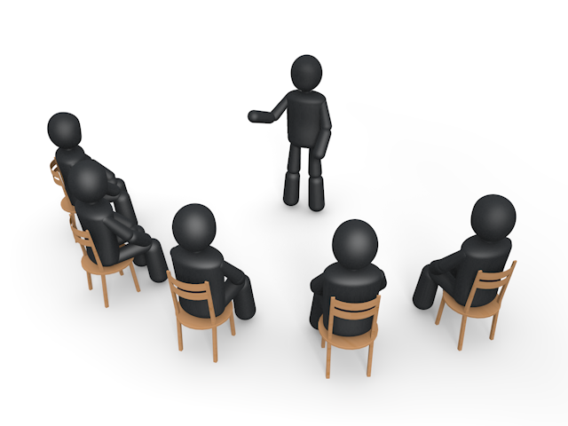 会議 / 討論 / 口論 - シンプル人物イラスト/人クリップアート/アイコン/黒色/ピクトグラム