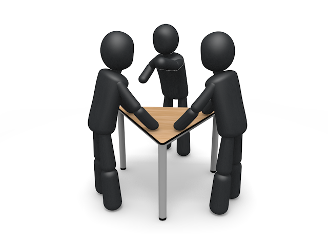 話し合い / 講習 / 勉強会 - シンプル人物イラスト/人クリップアート/アイコン/黒色/ピクトグラム