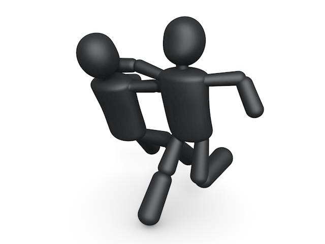 会議 / 討論 / 口論 - シンプル人物イラスト/人クリップアート/アイコン/黒色/ピクトグラム