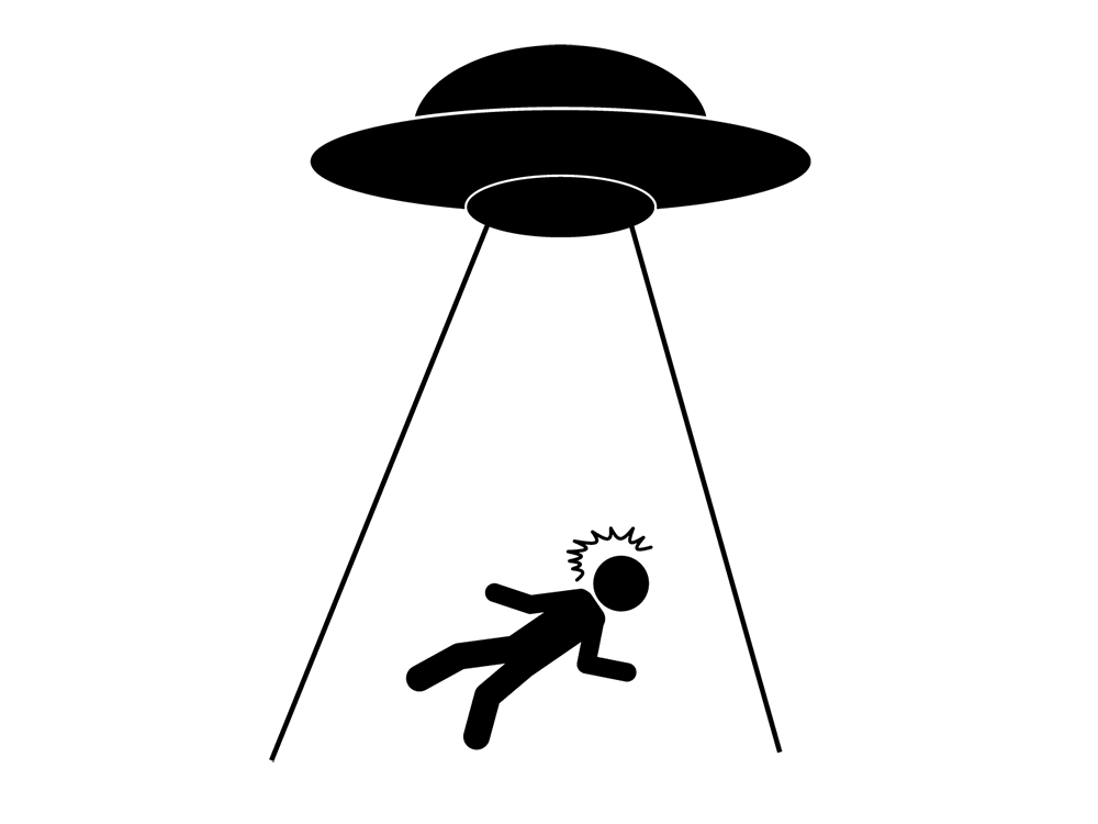 UFO/日常生活 - 白黒イラスト/アイコン/フリー素材/ピクトグラム/クリップアート