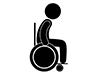 Wheelchair-Free Pictogram | Black and White Illustration