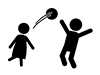 Play with the ball-free pictograms | black and white illustrations