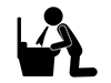 Vomiting-Free Pictograms | Black and White Illustrations