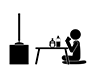 Evening Drink-Free Pictograms | Black and White Illustrations