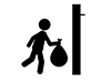 Take out the trash-free pictograms | black and white illustrations