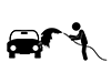 My car-free pictograms | black and white illustrations