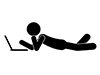 Lying down on your computer-free pictograms | black and white illustrations