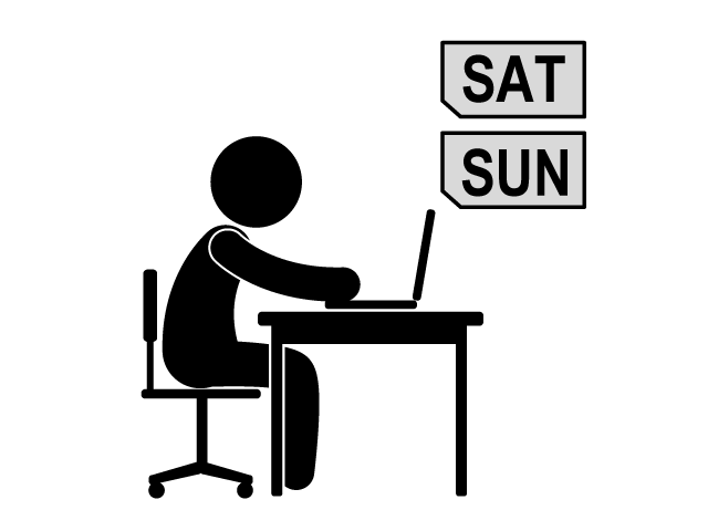 週末起業 | 副業 | お金 | 稼ぐ | 趣味・興味 - シンプル / クリップアート / アイコン / イラスト / 無料 / 白黒 / 二色 / PNG形式：背景透明