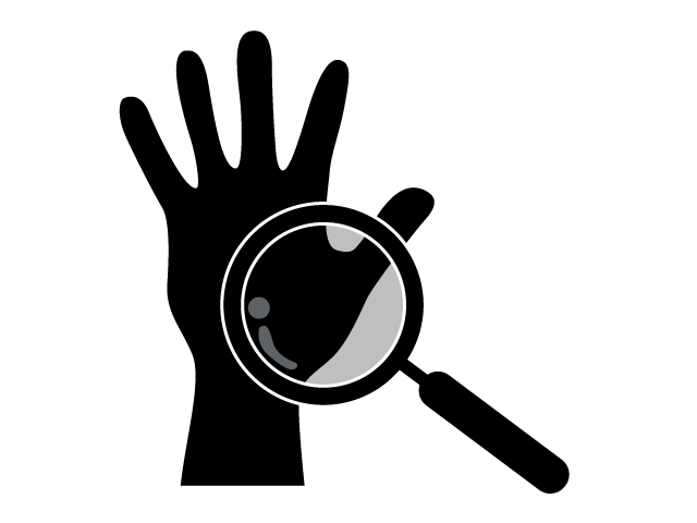 占い | 手相 | 未来 | 趣味・興味 - シンプル / クリップアート / アイコン / イラスト / 無料 / 白黒 / 二色 / PNG形式：背景透明