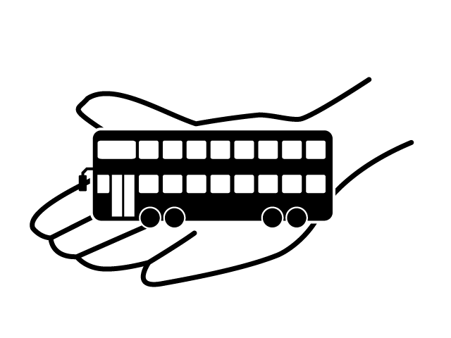 ミニカー | 自動車 | 乗りもの | 趣味・興味 - シンプル / クリップアート / アイコン / イラスト / 無料 / 白黒 / 二色 / PNG形式：背景透明