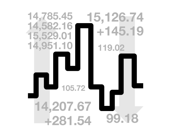 株 | 利益 | 暴落 | 趣味・興味 - シンプル / クリップアート / アイコン / イラスト / 無料 / 白黒 / 二色 / PNG形式：背景透明