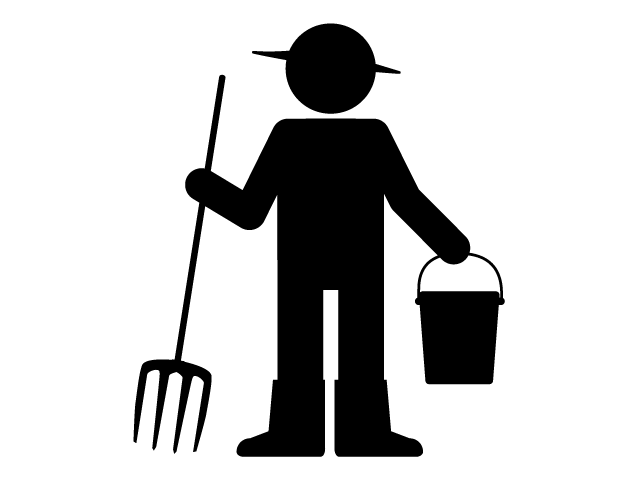 農業 | 農作業 | 田舎 | 趣味・興味 - シンプル / クリップアート / アイコン / イラスト / 無料 / 白黒 / 二色 / PNG形式：背景透明