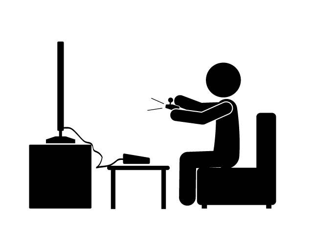 ゲーム | テレビゲーム | 趣味・興味 - シンプル / クリップアート / アイコン / イラスト / 無料 / 白黒 / 二色 / PNG形式：背景透明