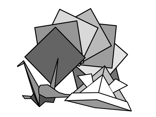 折り紙 | 子供 | 遊び | 趣味・興味 - シンプル / クリップアート / アイコン / イラスト / 無料 / 白黒 / 二色 / PNG形式：背景透明