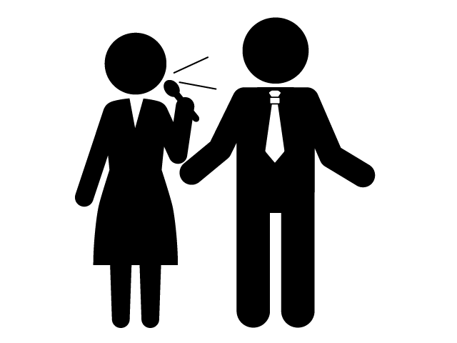 通訳 | 外国人 | 訳す | 趣味・興味 - シンプル / クリップアート / アイコン / イラスト / 無料 / 白黒 / 二色 / PNG形式：背景透明