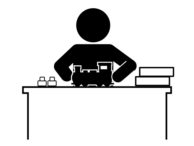 プラモデル | 組み立てる | 模型 | 趣味・興味 - シンプル / クリップアート / アイコン / イラスト / 無料 / 白黒 / 二色 / PNG形式：背景透明