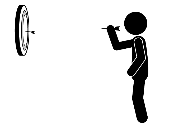 ダーツ | 矢 | 趣味・興味 - シンプル / クリップアート / アイコン / イラスト / 無料 / 白黒 / 二色 / PNG形式：背景透明